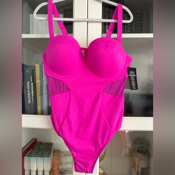 Swimsuits for all MESH UNDERWIRE ONE PIECE SWIMSUIT pink size 18 D/DD NEW - Picture 3 of 7